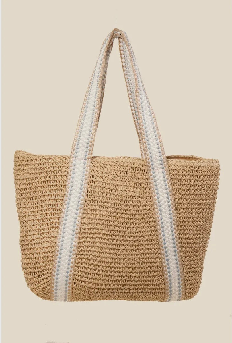 Embroidered Knit Tote Bag