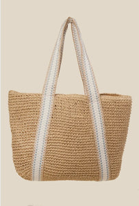 Embroidered Knit Tote Bag