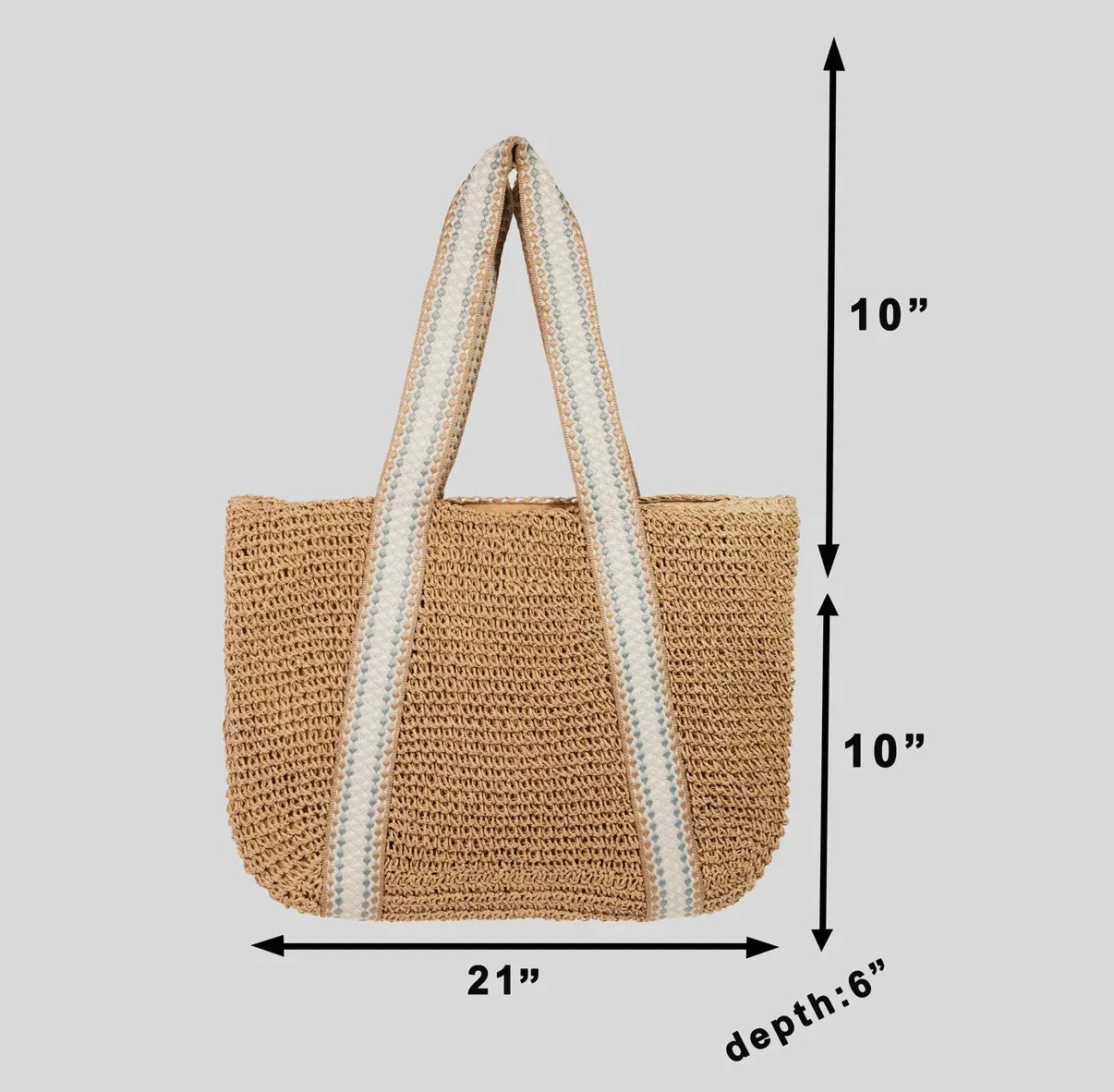Embroidered Knit Tote Bag