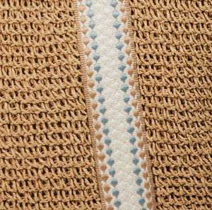 Embroidered Knit Tote Bag
