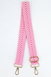 Bag Strap - Hot Pink Woven Chevron Print