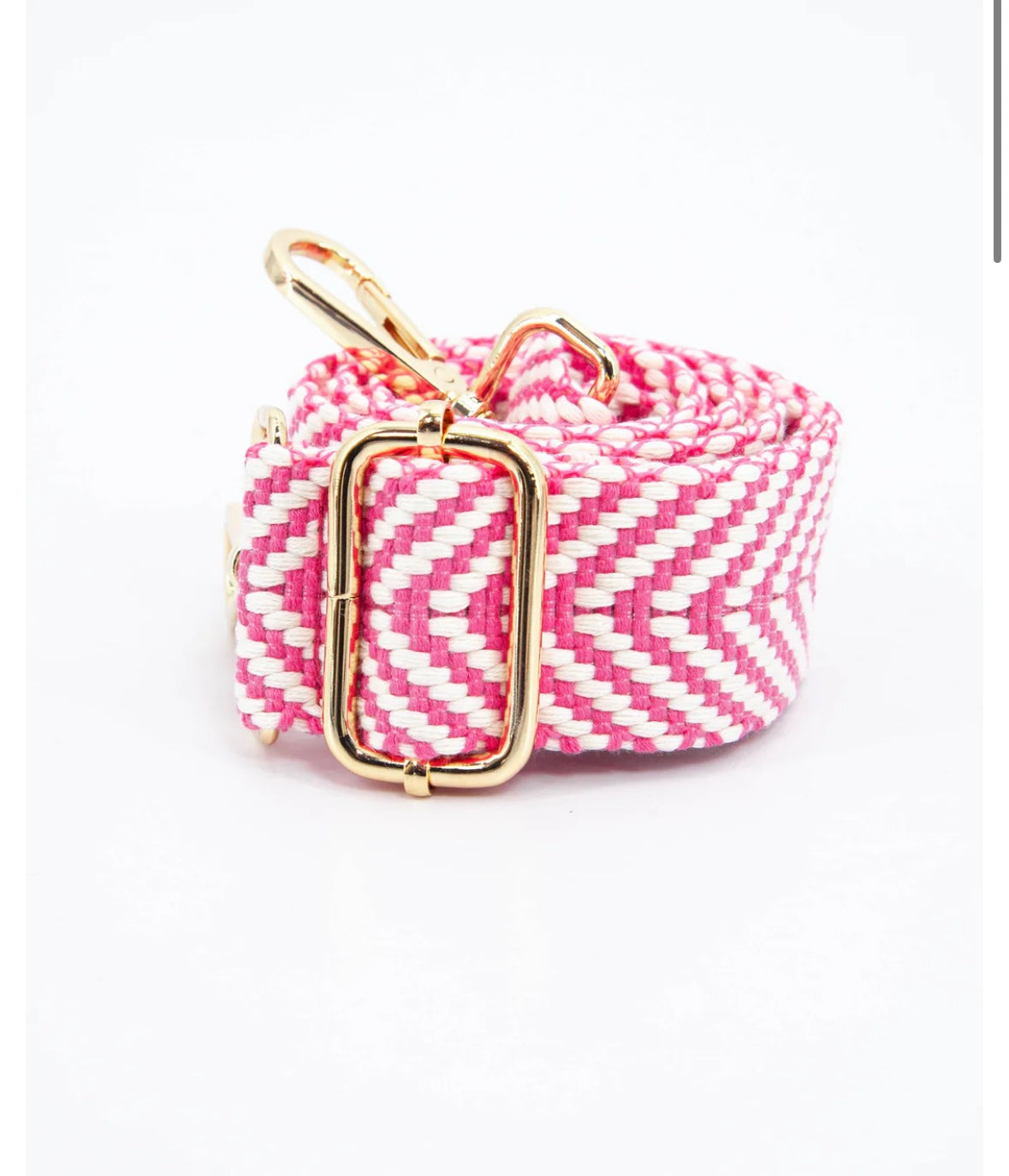 Bag Strap - Hot Pink Woven Chevron Print