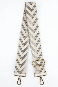 Bag Strap - Grey Woven Chevron