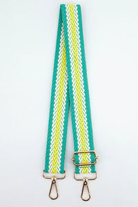 Bag Strap - Turquoise and Lime Stripe