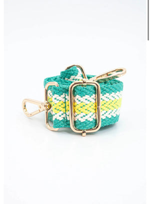 Bag Strap - Turquoise and Lime Stripe