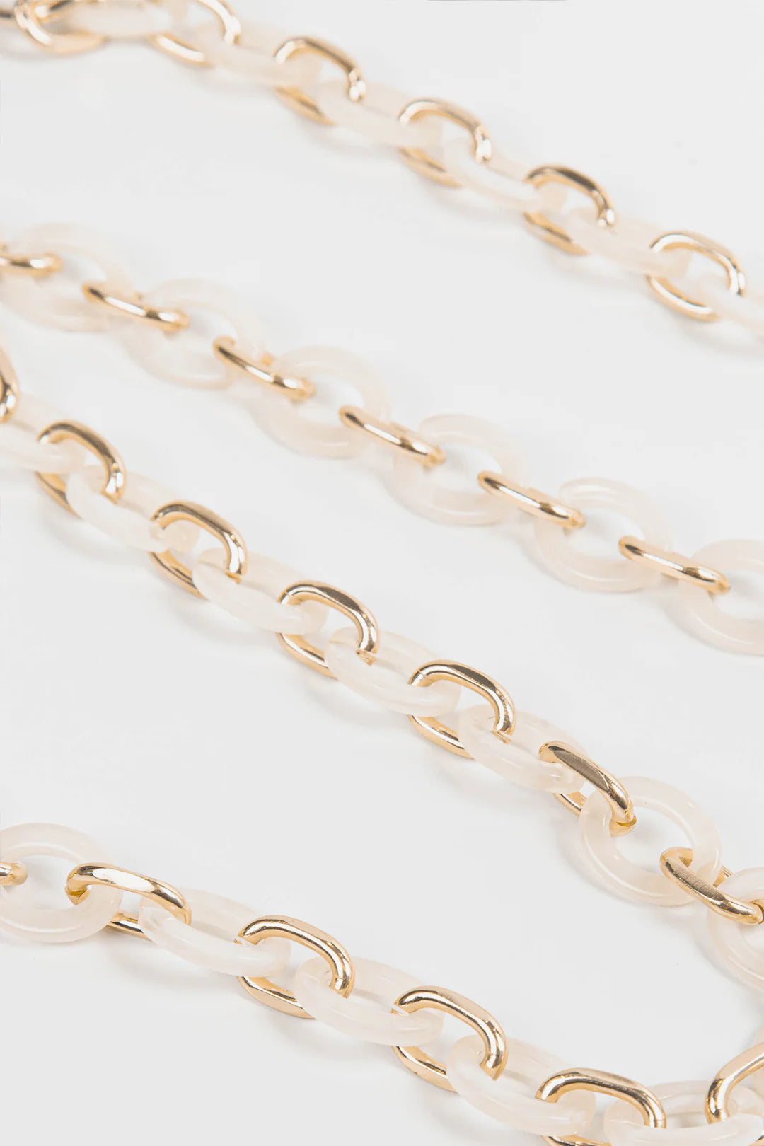 Bag Strap - Cream Marbled Oval Link Acrylic