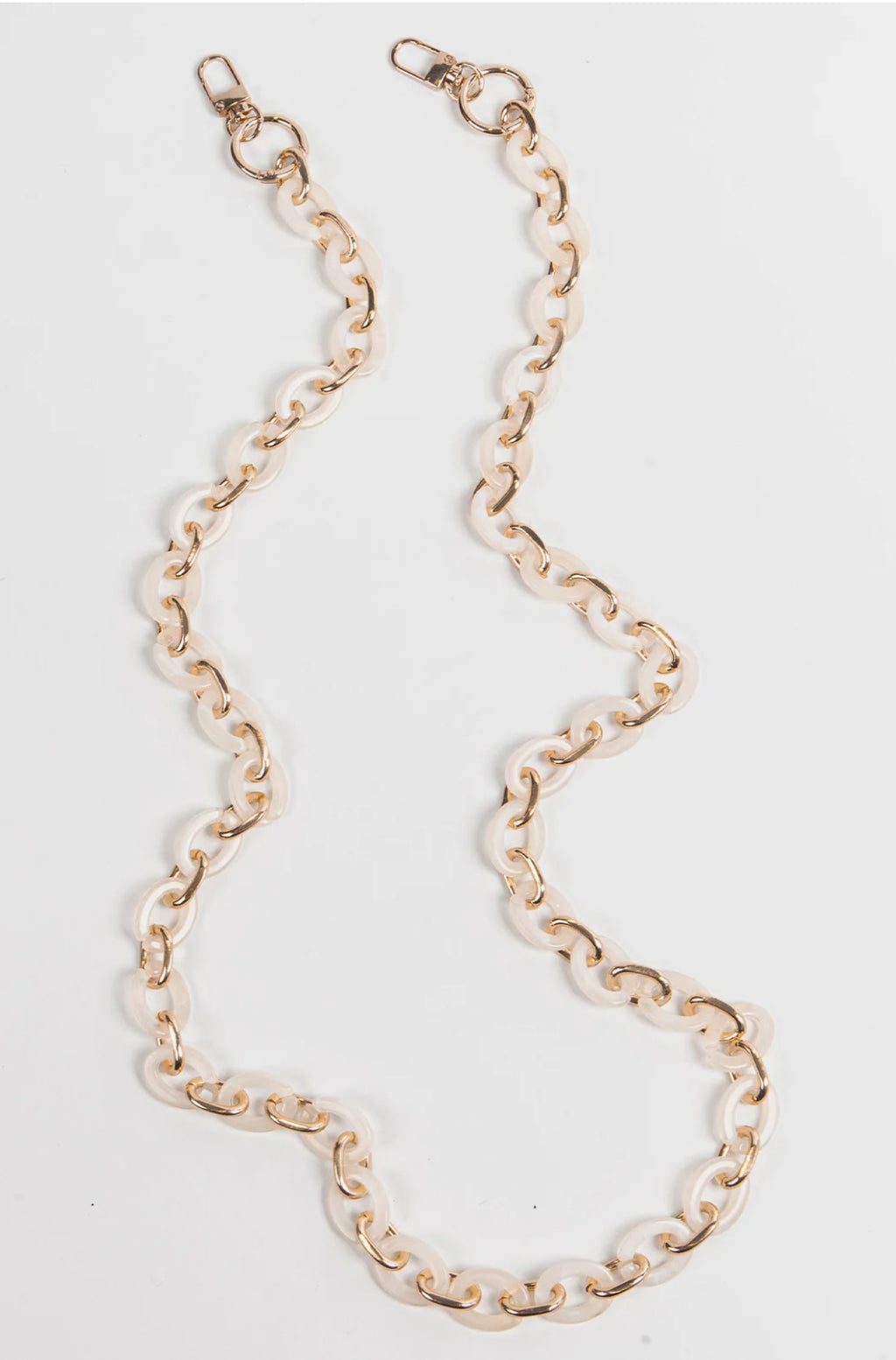 Bag Strap - Cream Marbled Oval Link Acrylic