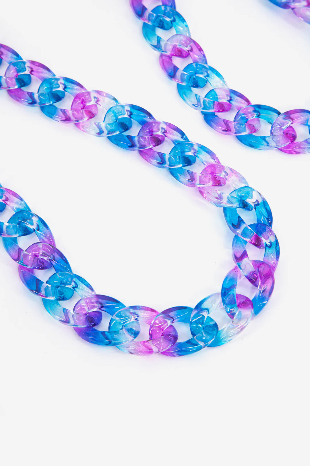 Bag Strap - Blue and Violet Curb Chain Link