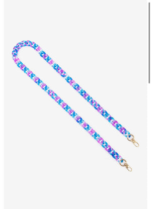 Bag Strap - Blue and Violet Curb Chain Link