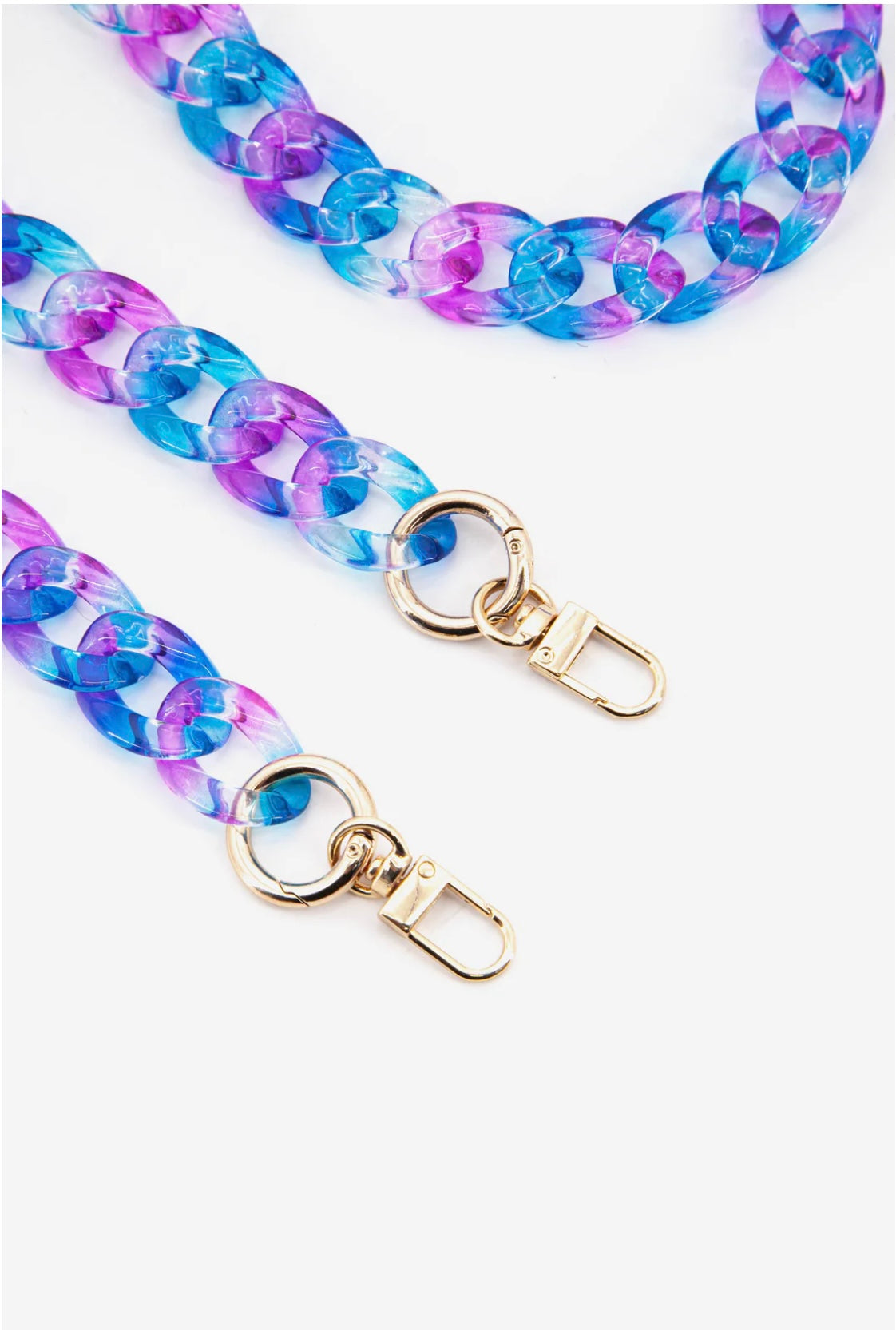 Bag Strap - Blue and Violet Curb Chain Link