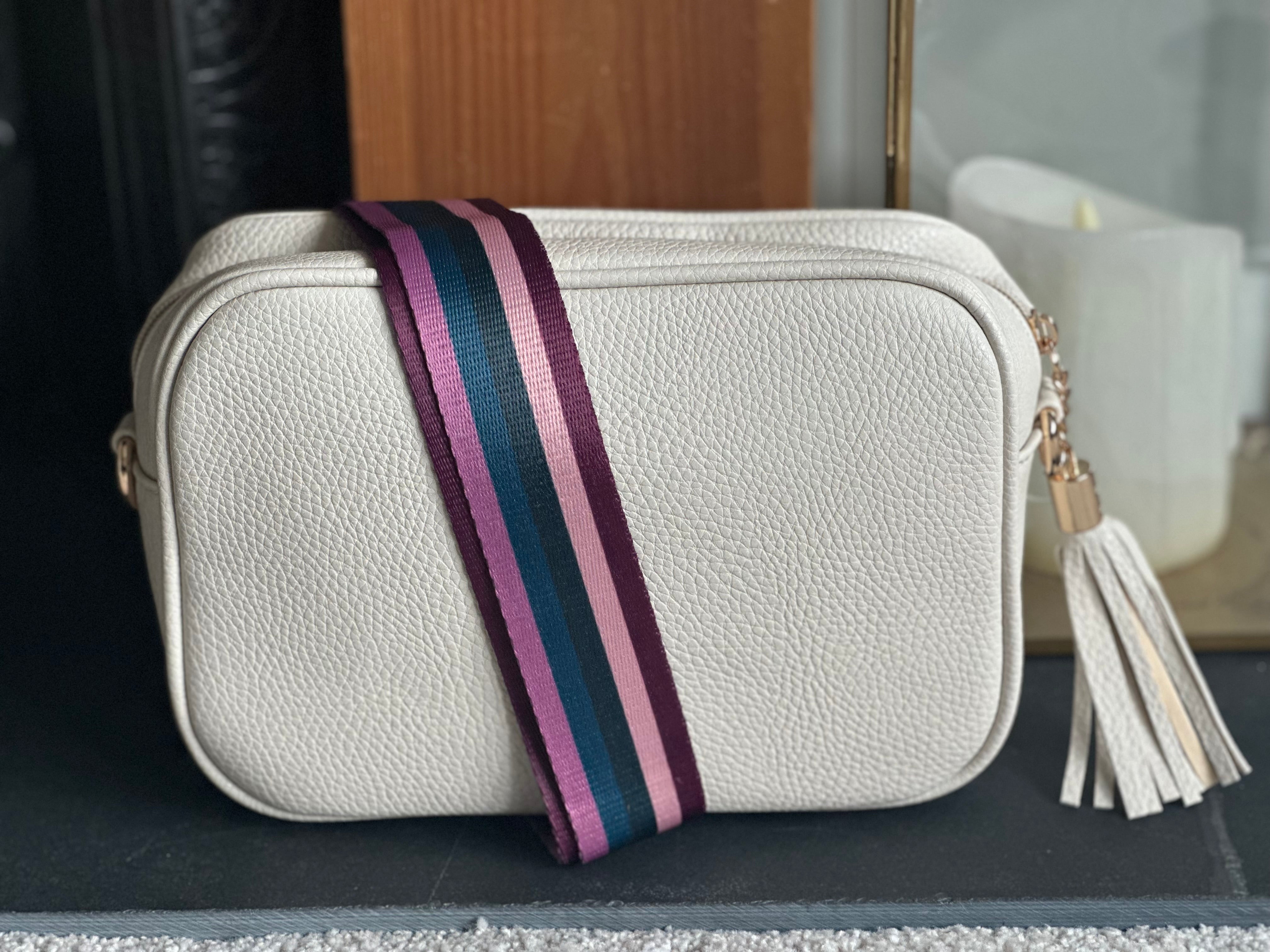 Bag Strap - Green and Pink Multi Stripe