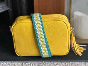 Bag Strap - Turquoise and Lime Stripe