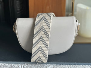 Bag Strap - Grey Woven Chevron