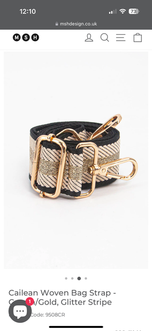 Bag Strap - Cailean Woven Cream/Gold