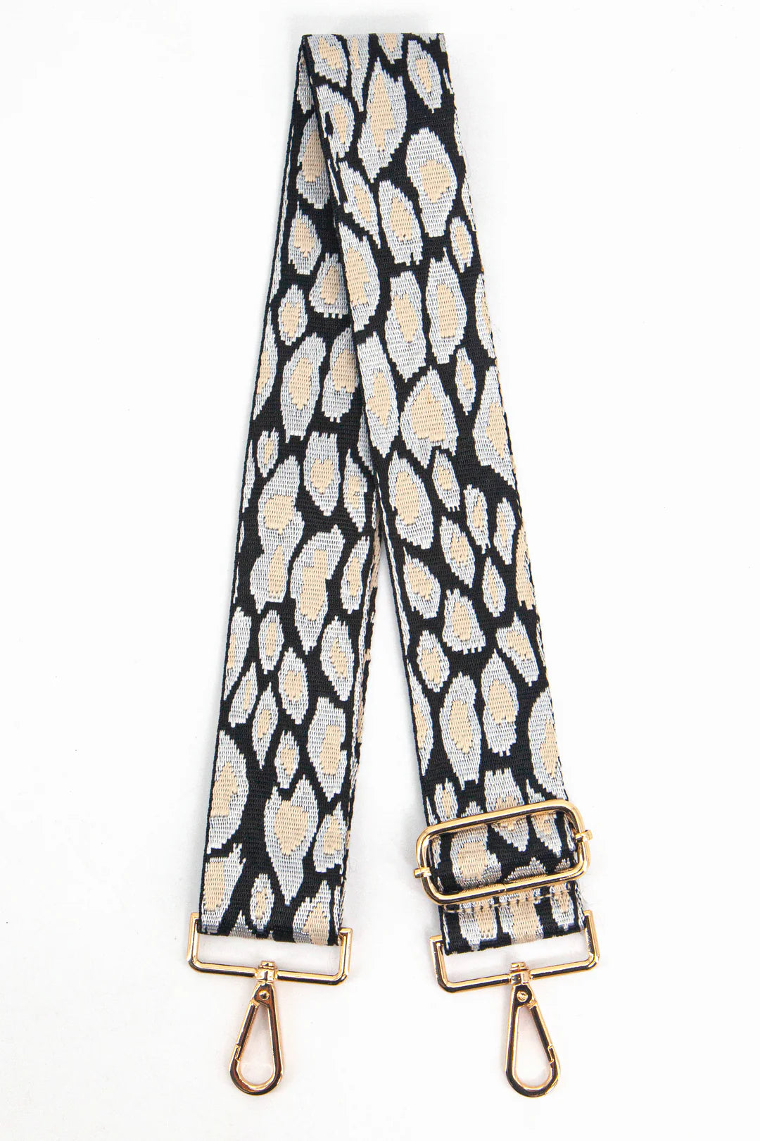 Bag Strap - Kate Woven Grey/Black Animal Print