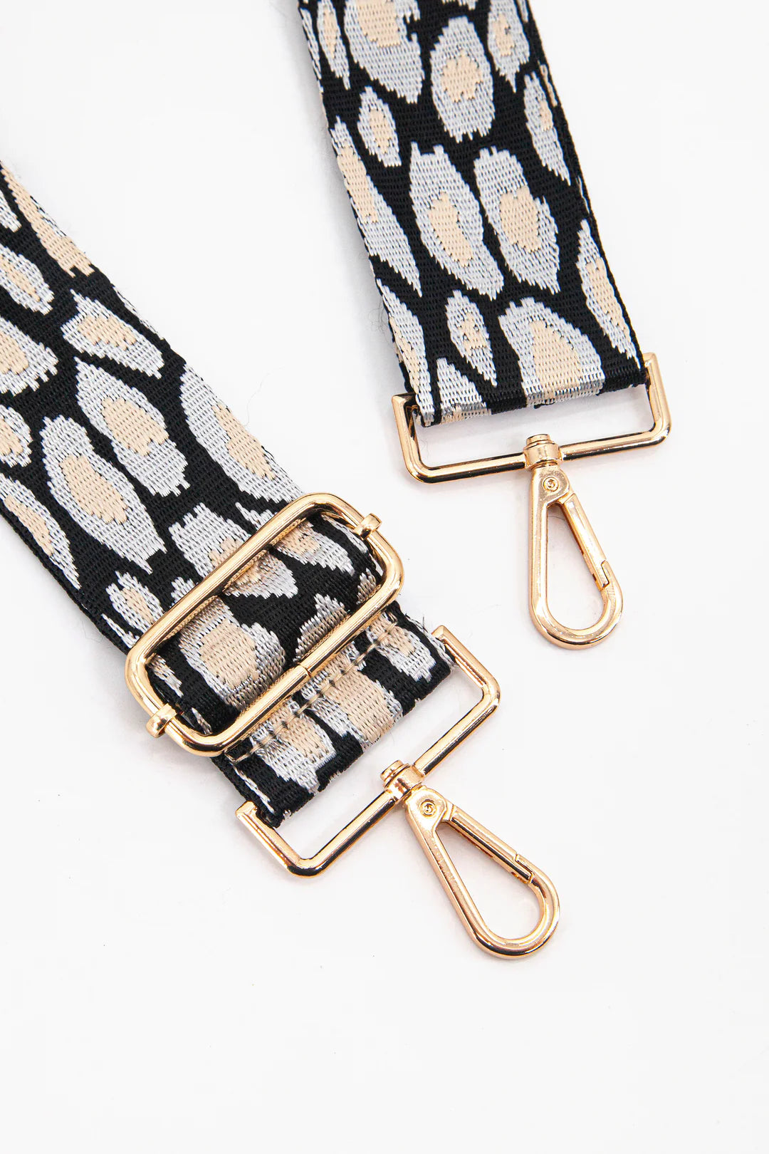 Bag Strap - Kate Woven Grey/Black Animal Print