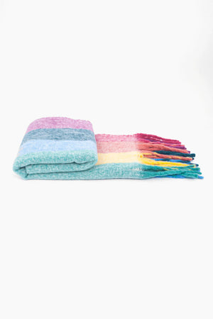 Eliza Heavyweight Scarf - Multi Rainbow Stripe