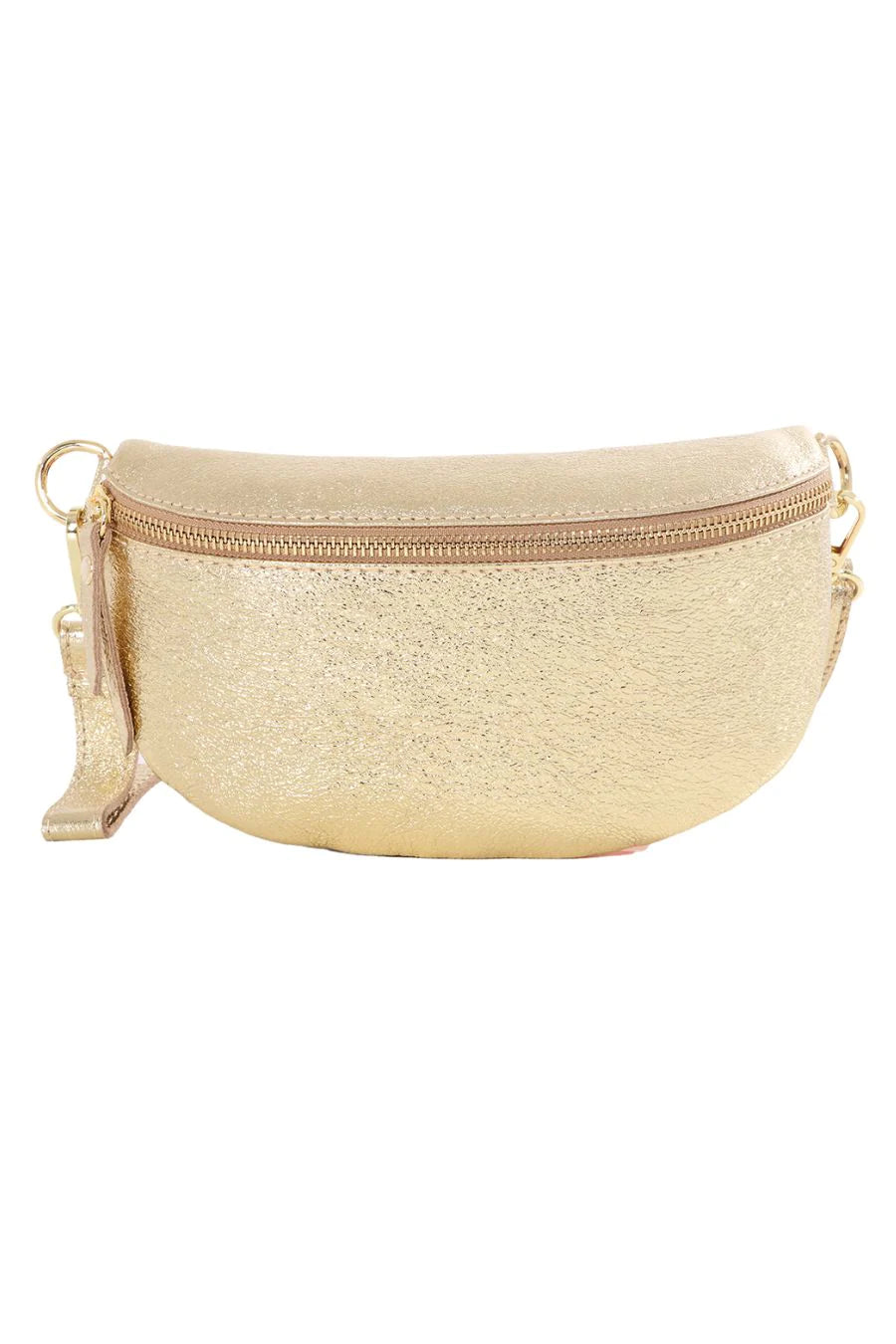 Small Gold Italian Leather Sling Bag