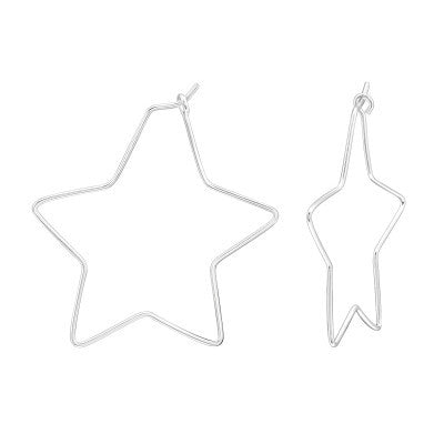 Sterling Silver Mini Star Hoops