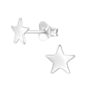 Sterling Silver Single Star Studs