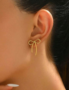 Bow Earrings - Gold