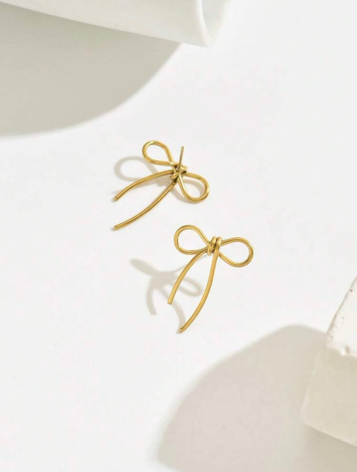 Bow Earrings - Gold