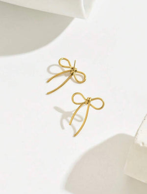 Bow Earrings - Gold