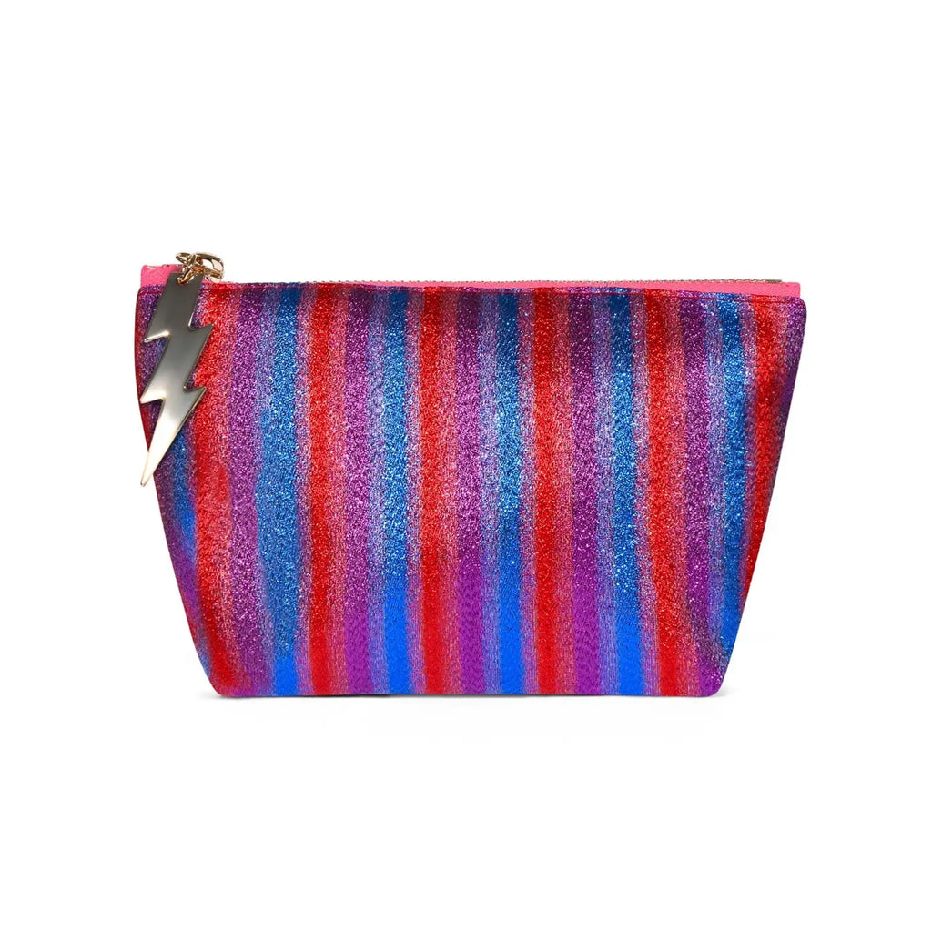 Small Disco Stripe Make Up Bag/Pouch
