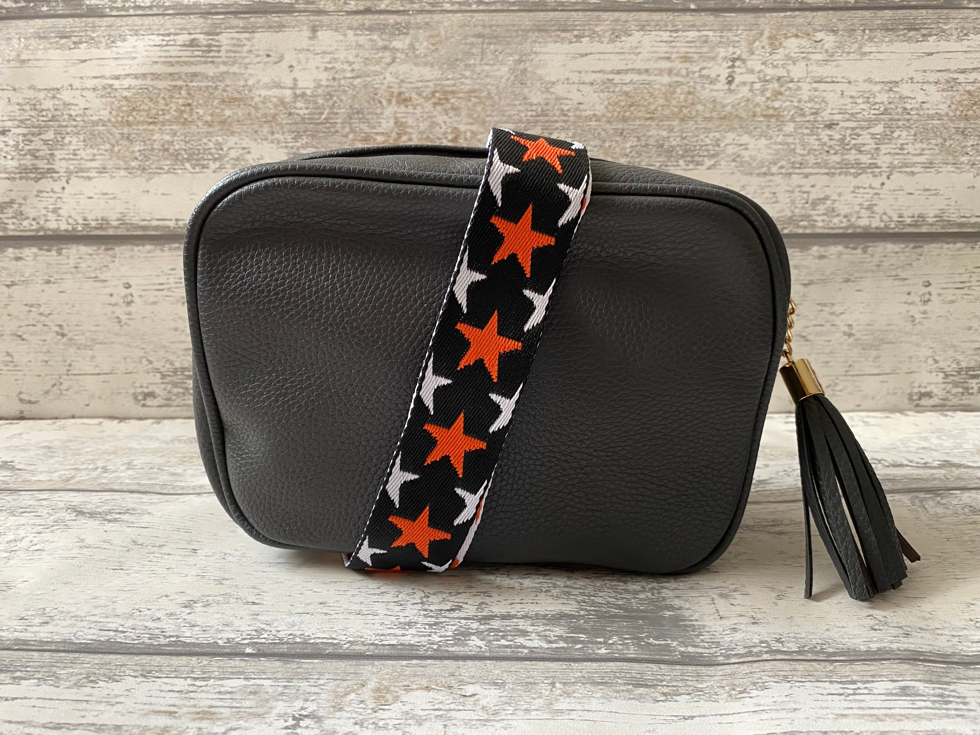 Bag Strap - Black/Orange/White Stars