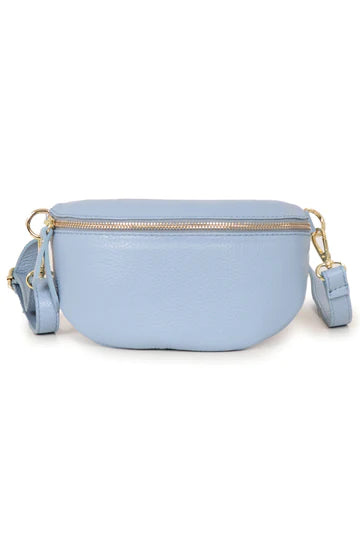 Small Azure Blue Italian Leather Sling Bag