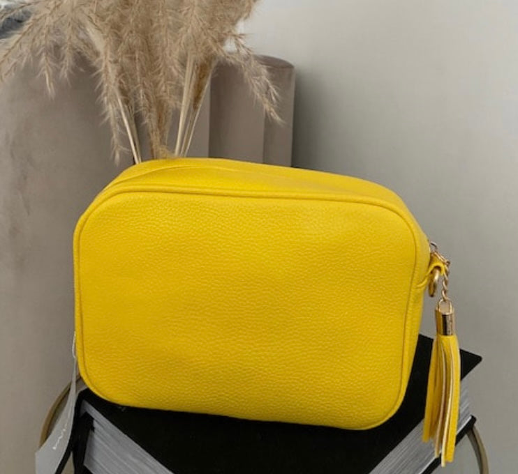 Yellow Camera Crossbody Bag