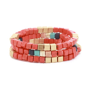 Block Beaded Bracelet -  More Colours Available