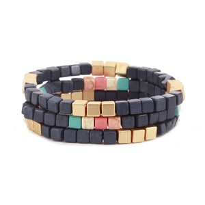 Block Beaded Bracelet -  More Colours Available