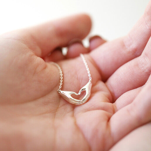 Heart Shaped Hands Necklace