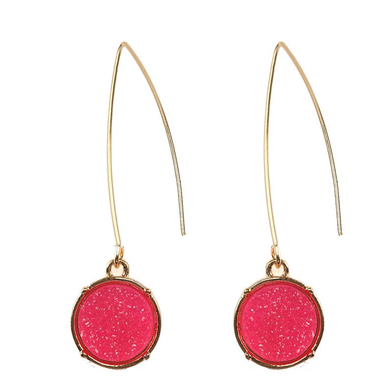 Pink Druzy Drop Earrings