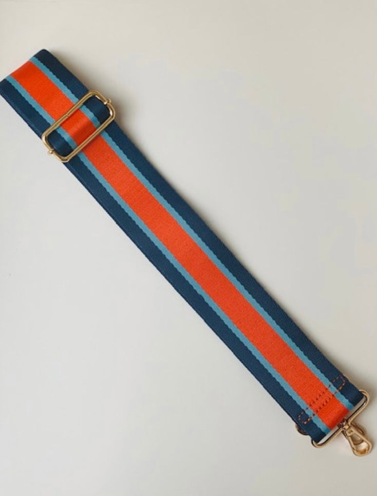 Bag Strap - Navy/Orange/Blue Stripe