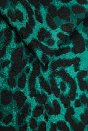 Green Leopard Print Scarf