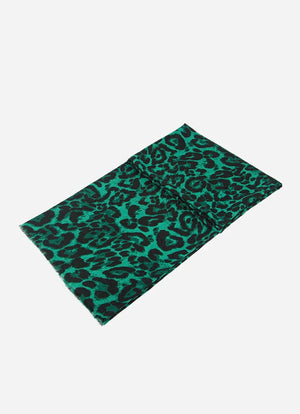 Green Leopard Print Scarf