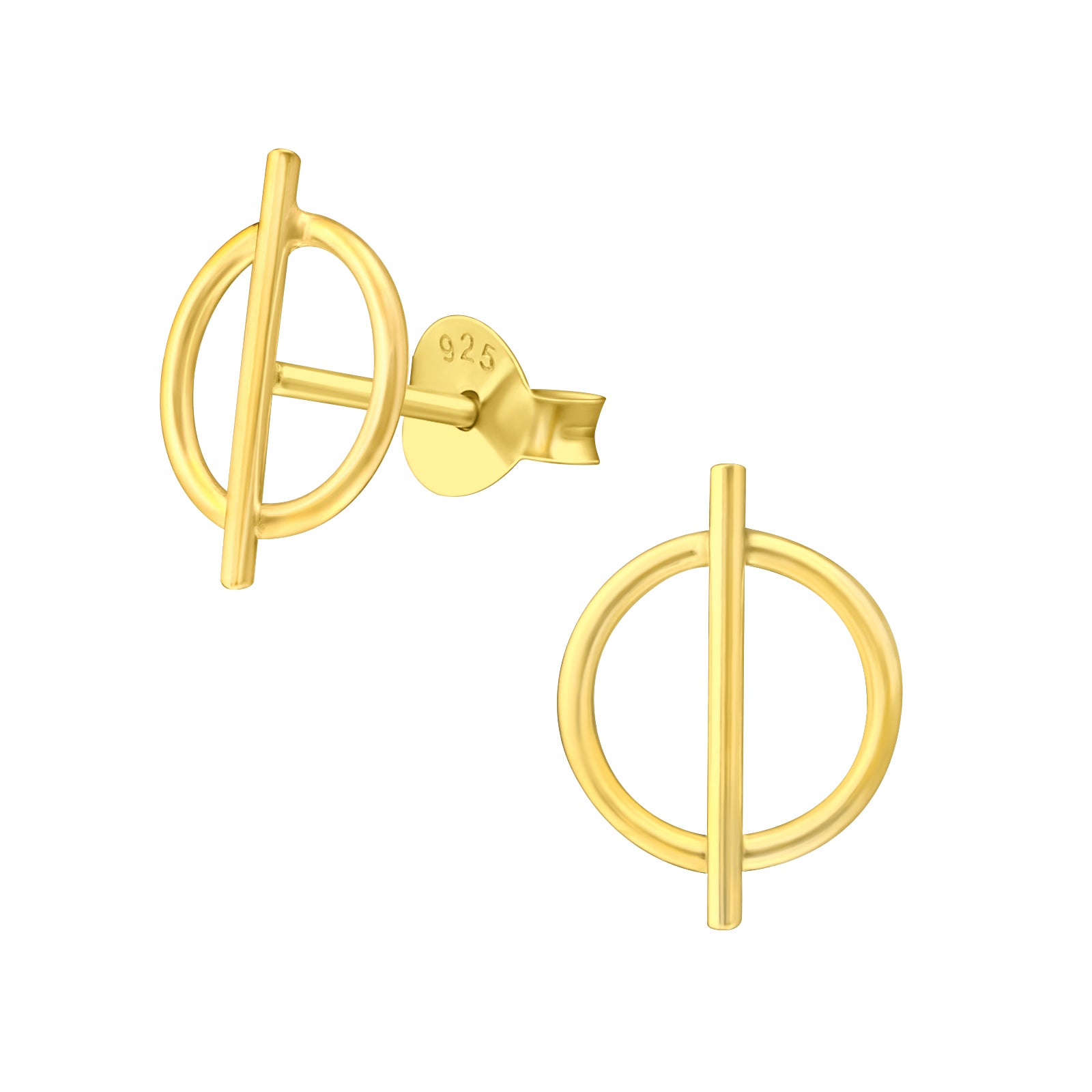 Sterling Silver Geometric Studs - Gold