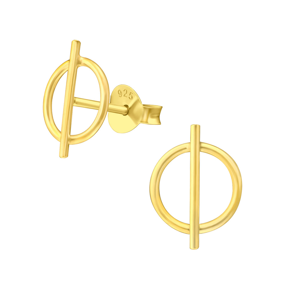 Sterling Silver Geometric Studs - Gold