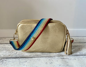 Gold Camera Crossbody Bag