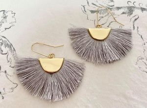 Grey Donatella Tassel Earrings