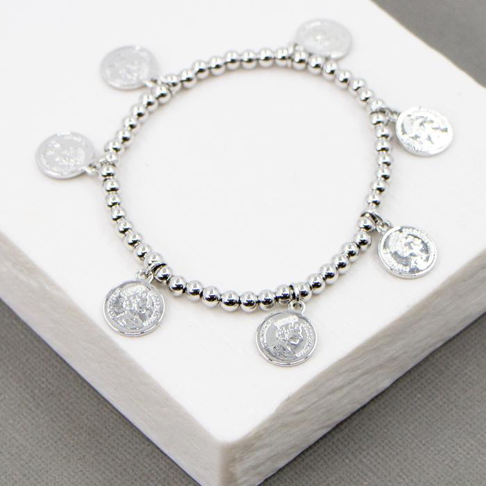Multi Coin Stretch Bracelet - More Colours Available