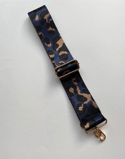 Bag Strap - Navy Animal Print