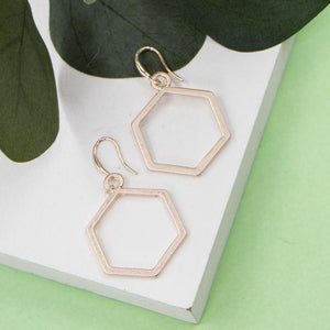 Open Hexagon Earrings - More Colours Available