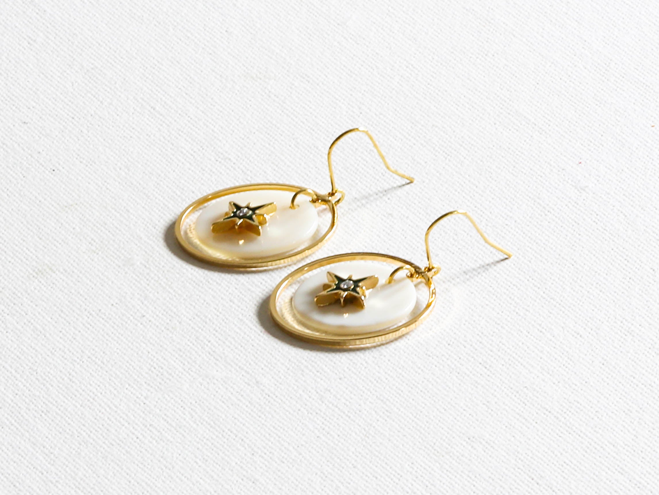 Star Shell Charm Earrings