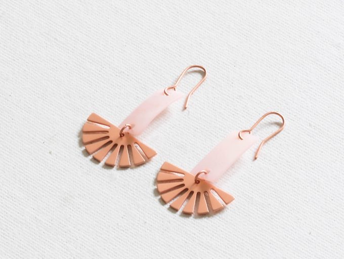 Delicate Shell Geo Fan Earrings - More Colours Available