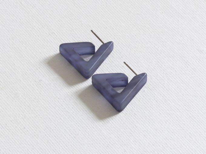 Mini Resin Triangle Earrings - More Colours Available