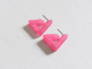 Mini Resin Triangle Earrings - More Colours Available