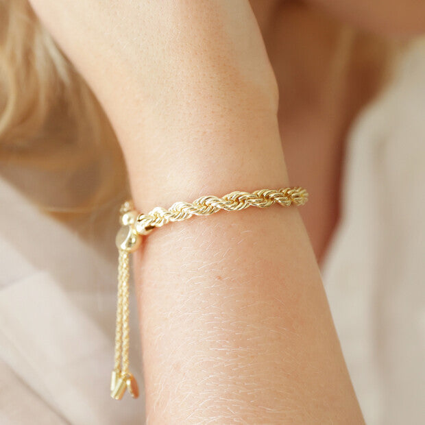 Gold Plaited Rope Chain Bracelet